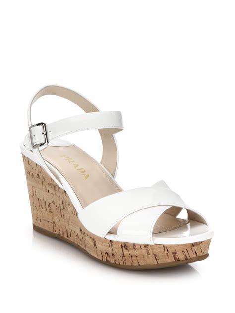 patent leather sandals prada|Prada patent leather sandals white.